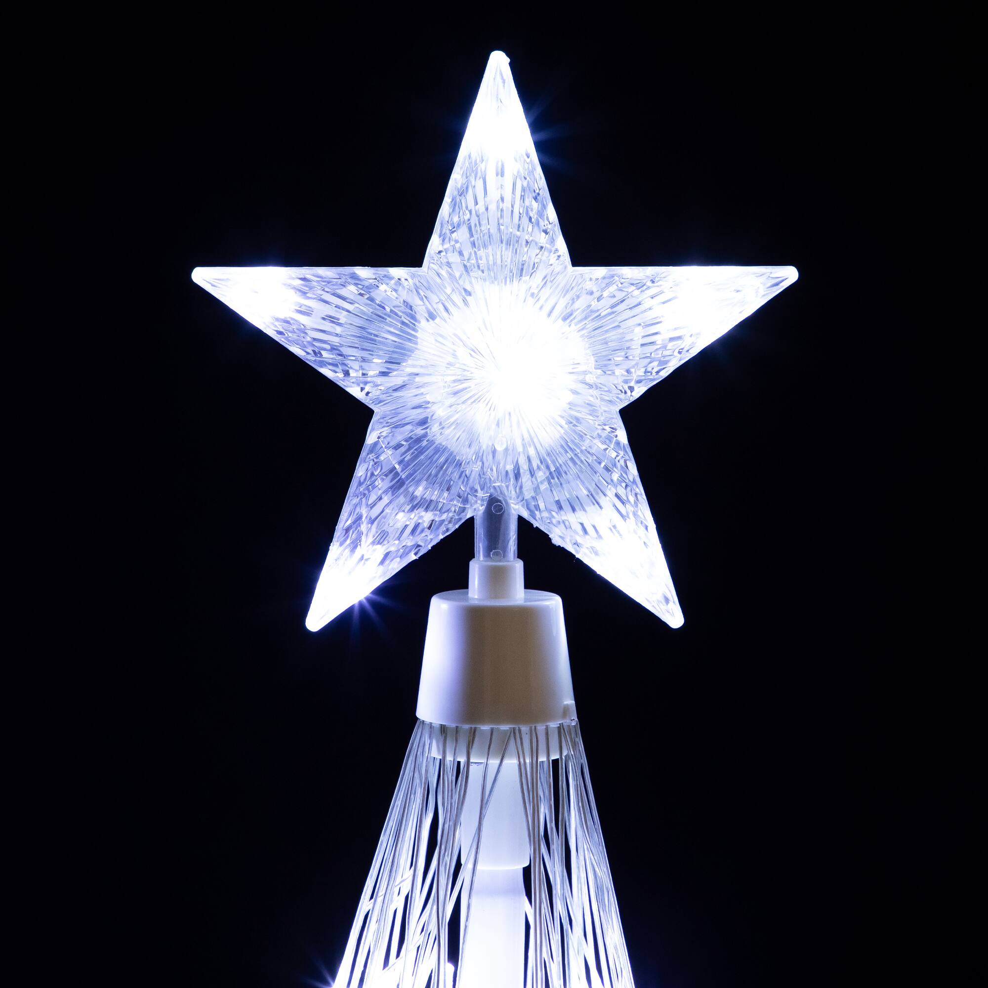 48" White LED Lighted Show Cone Outdoor Christmas Tree